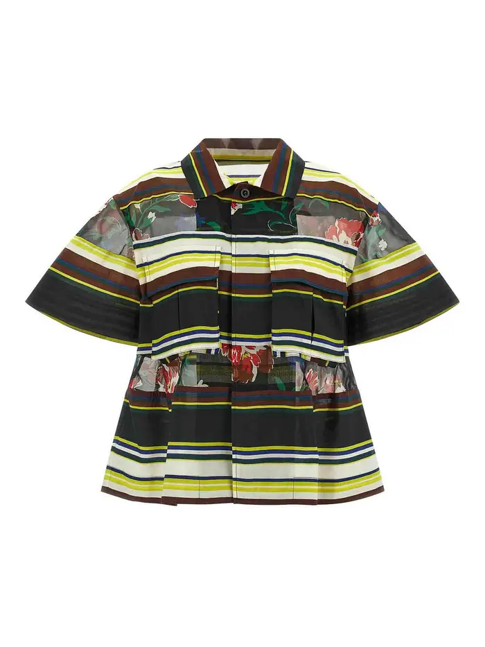 Sacai Camicia con mix di motivi Multicolore