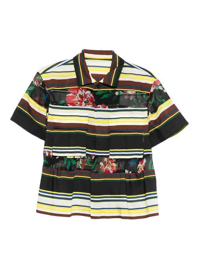 Sacai Camicia con mix di motivi Multicolore