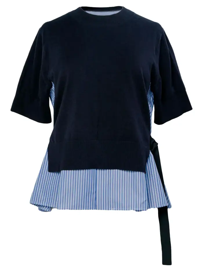 Sacai camicia con pullover BLU