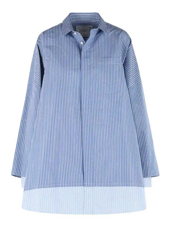 Sacai Camicia in misto cotone azzurro