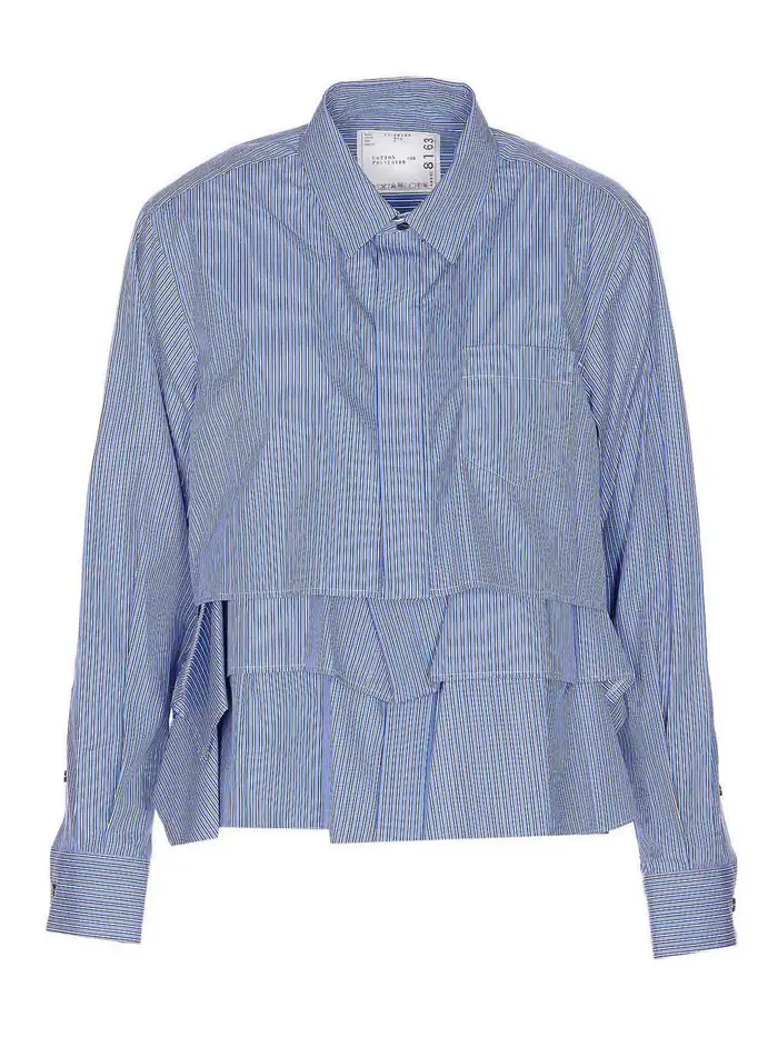 Sacai Camicia in popeline Blu