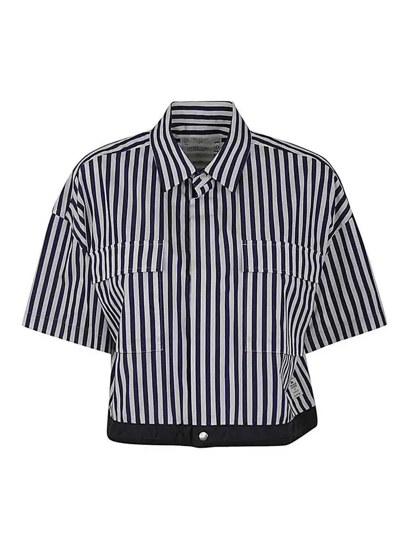 Sacai Camicia in popeline di cotone Blu