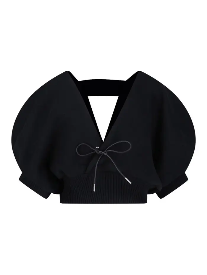 Sacai Cardigan fiocco Nero
