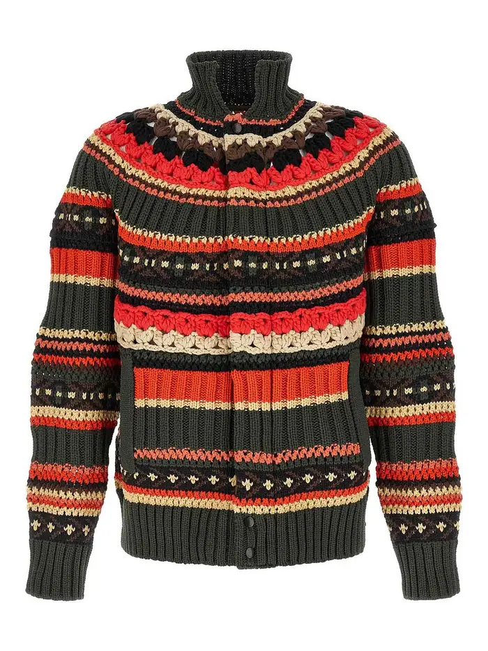 Sacai Cardigan lavorato a maglia Multicolore