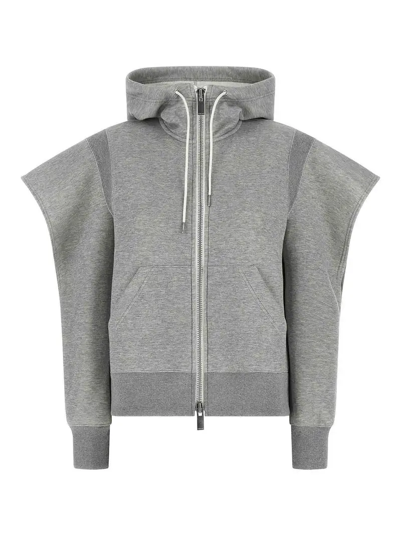 Sacai Felpa con cappuccio in spugna Grigio