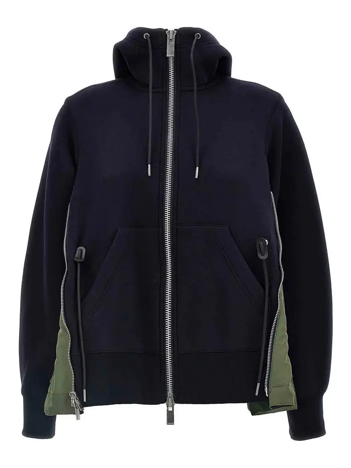Sacai Felpa con cappuccio in spugna Multicolore
