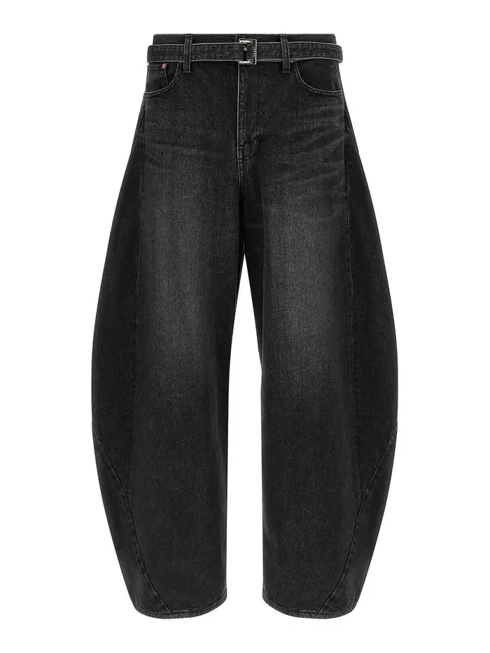 Sacai Jeans con gamba extra Nero