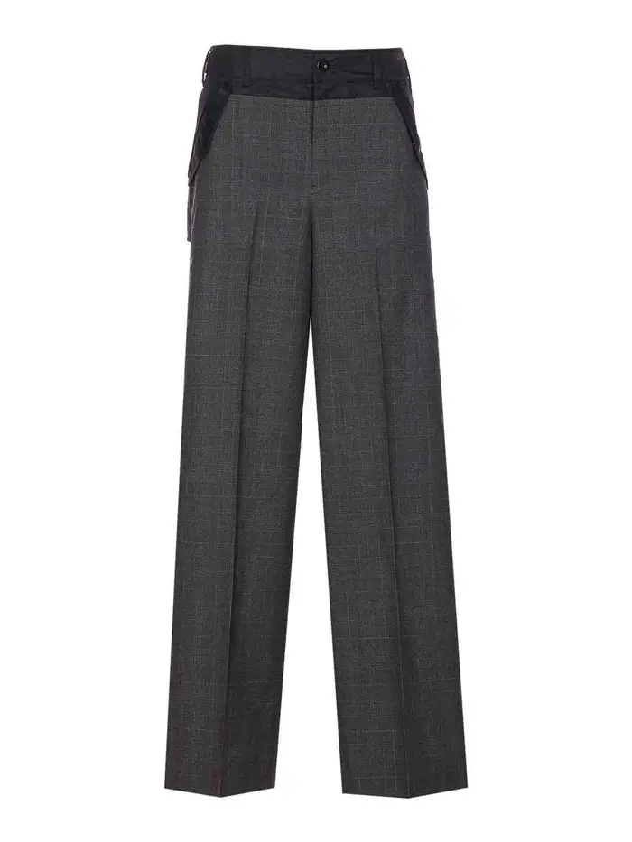 Sacai Pantaloni Principe di Galles Grigio