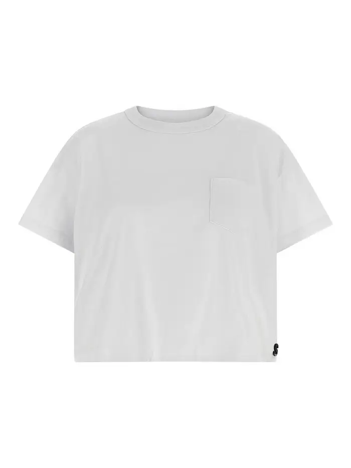 Sacai T-shirt con spilla con logo Bianco