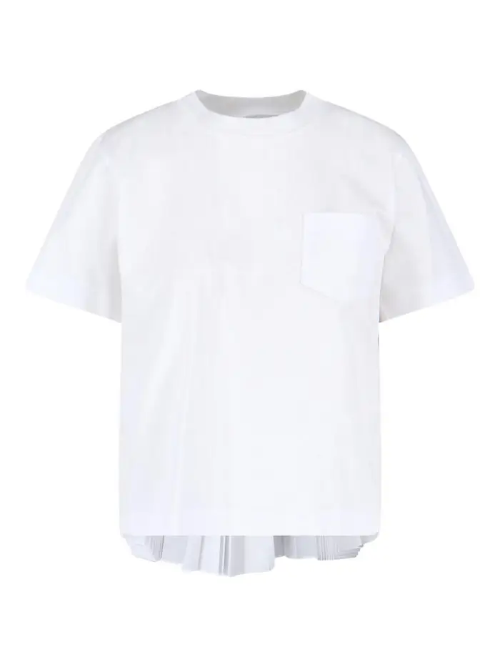 Sacai T-shirt plissettata Bianco