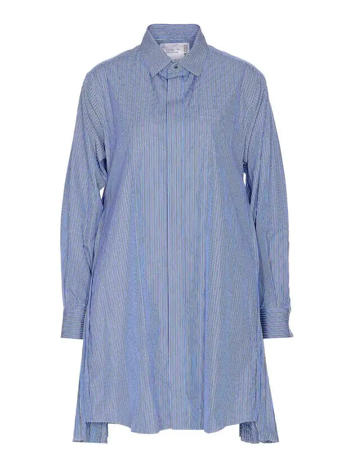 Sacai Vestito a righe azzurro Blu