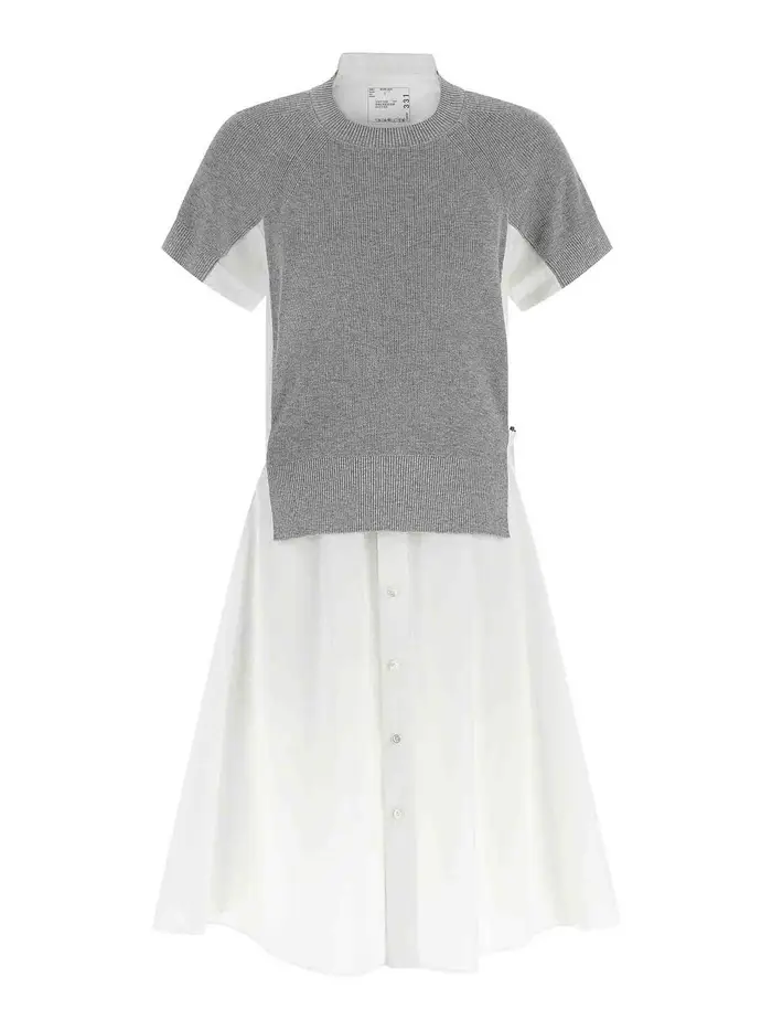 Sacai Vestito ibrido Bianco