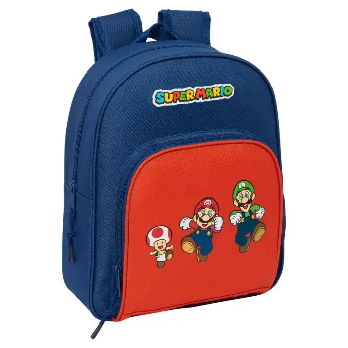 Safta Zaino con tasca laterale per bottiglia Super Mario Bros Mamma Mia Bleu