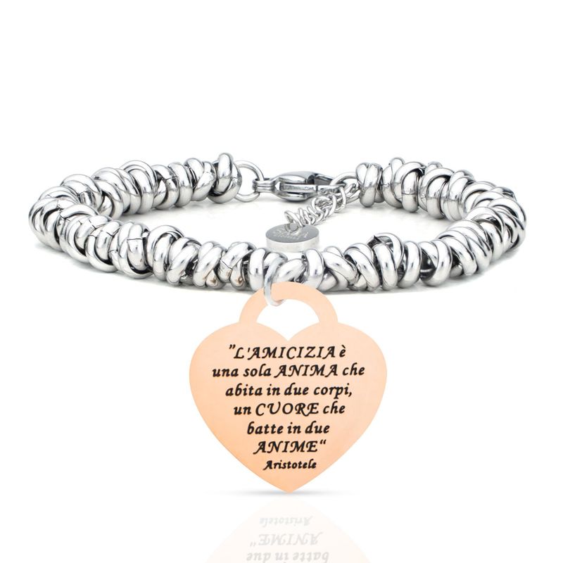 SAGA GIOIELLI SAGA GIOIELLI® Bracciale Intrecciato Donna Incisione Cuore