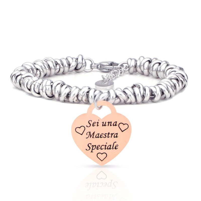 SAGA GIOIELLI SAGA GIOIELLI® Bracciale Nodini Intrecciato Cuore Inciso