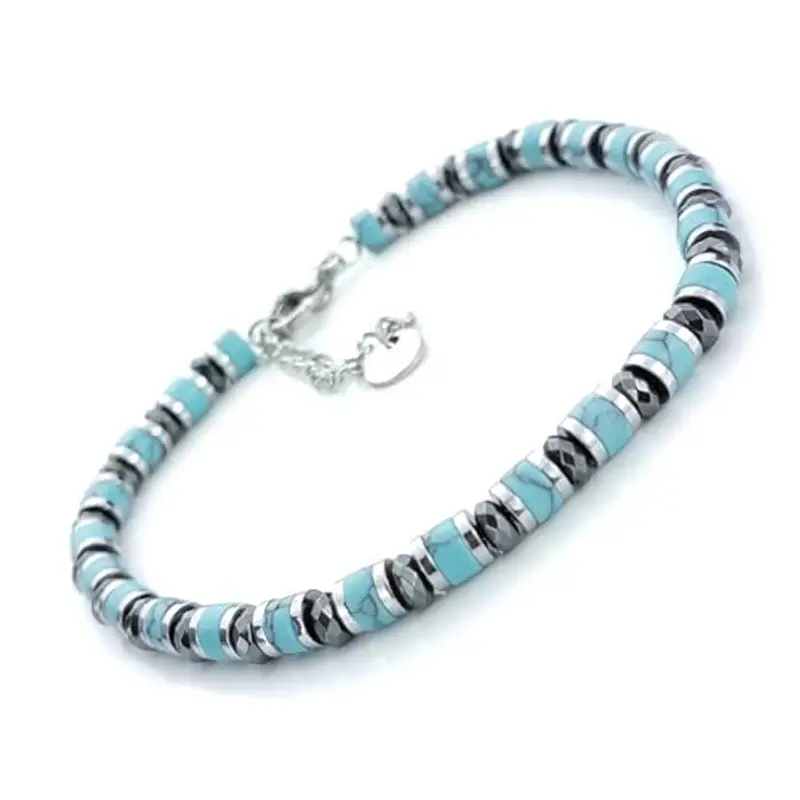 SAGA GIOIELLI SAGA GIOIELLI® Bracciale Uomo Rondelle Pietre Dure Acciaio