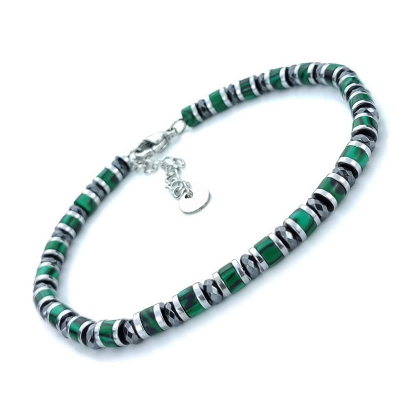 SAGA GIOIELLI Bracciale Uomo Pietre Dure Acciaio