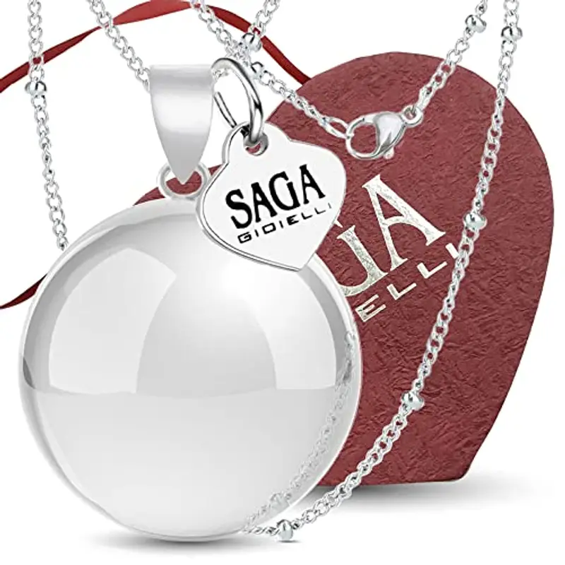 SAGA GIOIELLI SAGA GIOIELLI® Collana Chiama Angeli Gravidanza, Richiamo Degli Angeli, Collana Lunga Gravidanza, Sfera Sonora