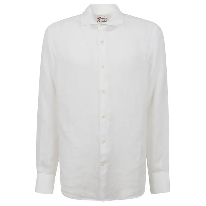 Saint Barth camicia uomo pamplona in lino bianca