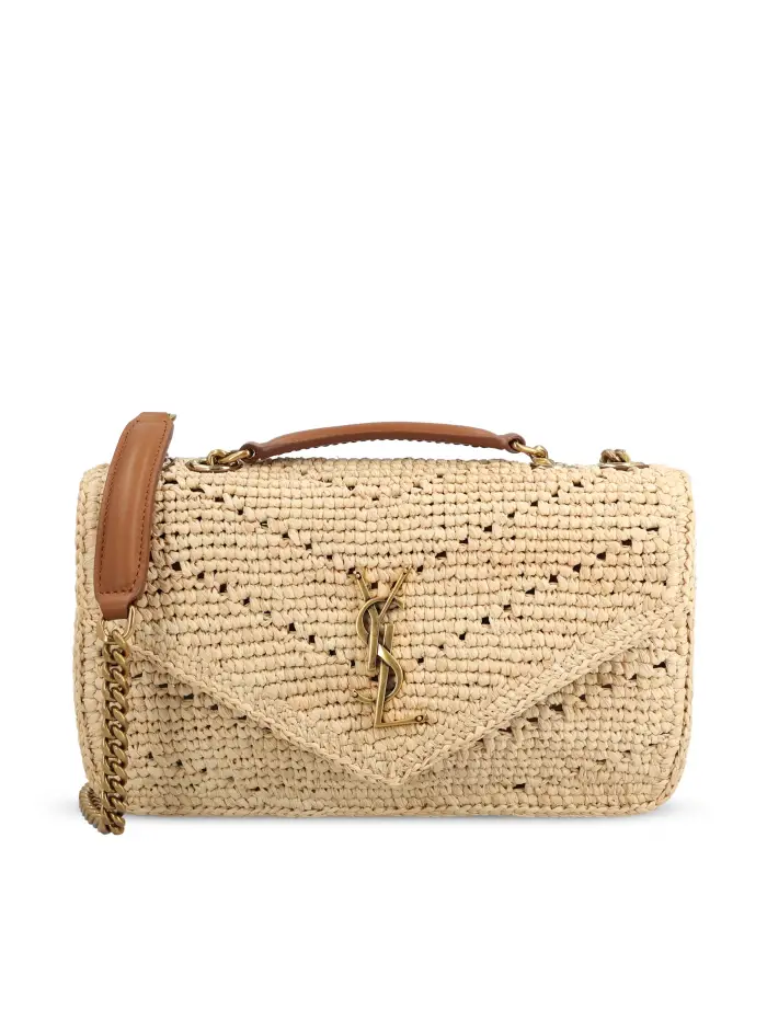 SAINT LAURENT Borsa Hobo Icare In Rafia BEIGE