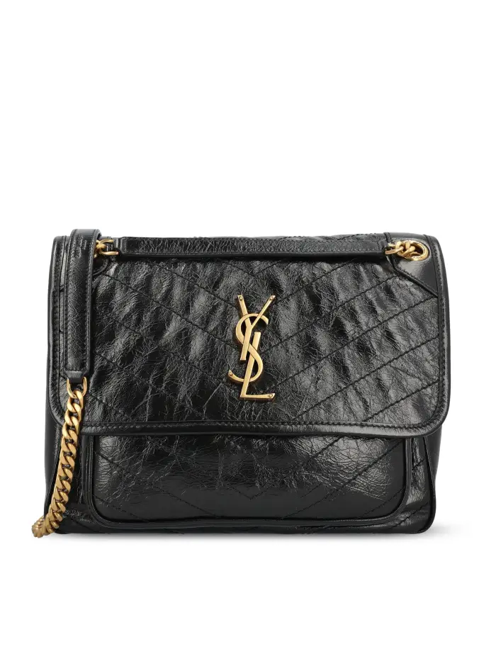 SAINT LAURENT Borsa Niki Media In Pelle NERO