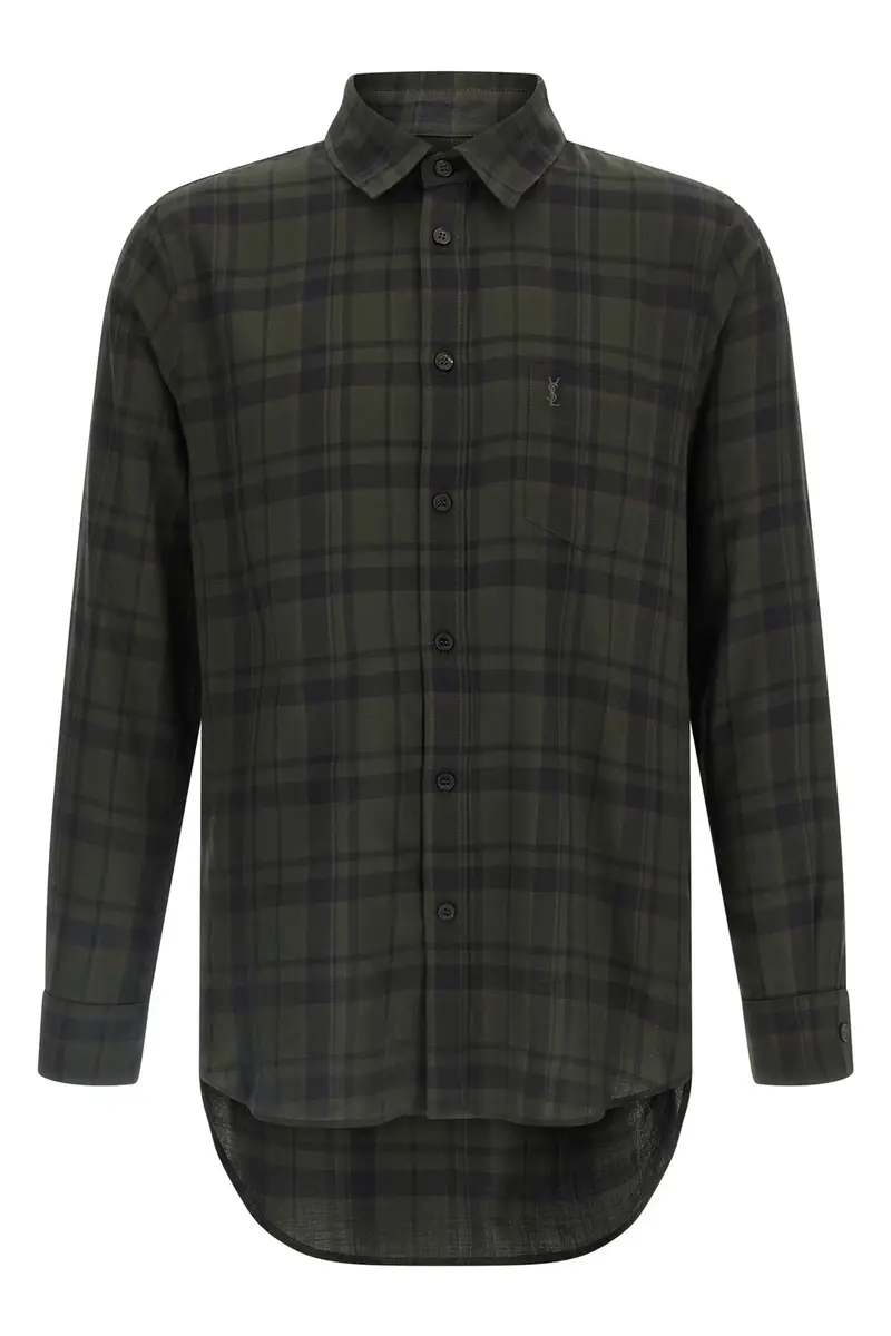 SAINT LAURENT Camicia Cassandre Verde