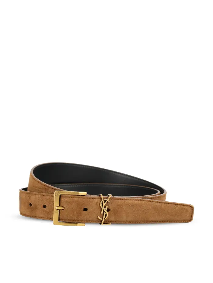 Cintura realizzata in suede_105 MARRONE