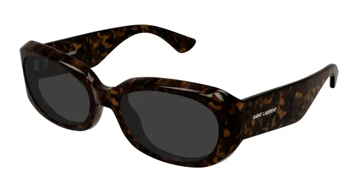 SAINT LAURENT Donna SL 868/F 002 Occhiali da sole Bio-iniettato Havana Grigio Rotonda