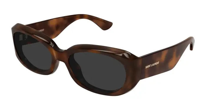 SAINT LAURENT Donna SL 868/F 003 Occhiali da sole Bio-iniettato Havana Grigio Rotonda