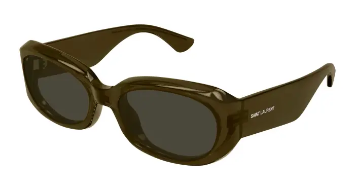 SAINT LAURENT Donna SL 868/F 005 Occhiali da sole Bio-iniettato Marrone Grigio Rotonda