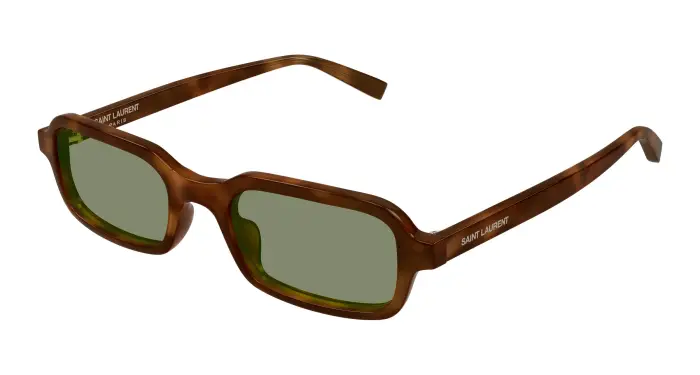 Donna SAINT LAURENT SL 908 003 Occhiali da sole Acetato Havana Verde Squadrata