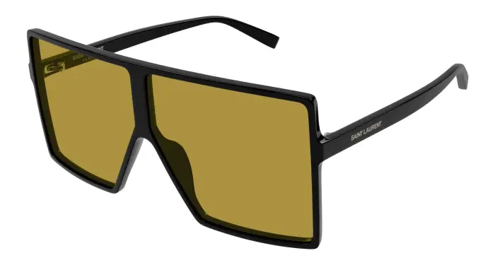 Donna SAINT LAURENT SL 909 BETTY S 002 Occhiali da sole Acetato Nero Giallo Squadrata