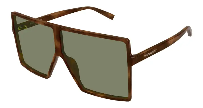 Donna SAINT LAURENT SL 909 BETTY S 003 Occhiali da sole Acetato Havana Verde Squadrata