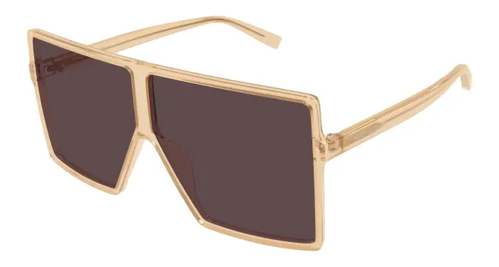 Donna SAINT LAURENT SL 909 BETTY S 004 Occhiali da sole Acetato Giallo Rosso Squadrata