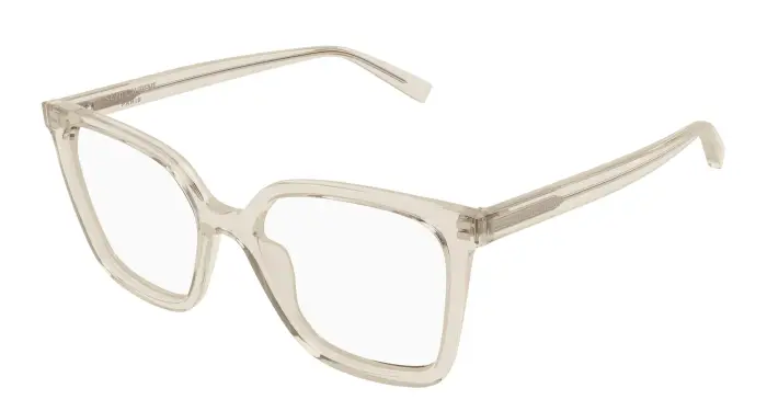 SAINT LAURENT Donna SL 910 004 Montature da vista Acetato Beige Trasparente Cat Eye