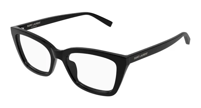 SAINT LAURENT Donna SL 911 001 Montature da vista Acetato Nero Trasparente Cat Eye