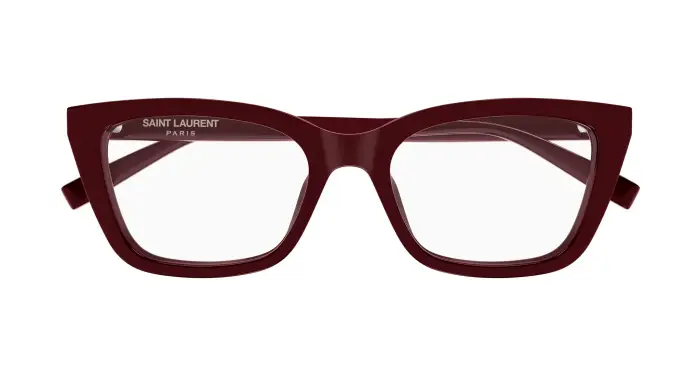SAINT LAURENT Donna SL 911 003 Montature da vista Acetato Bordeaux Trasparente Cat Eye