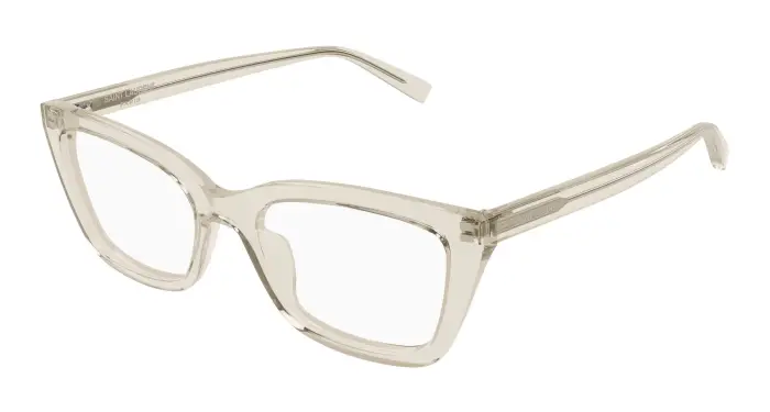 SAINT LAURENT Donna SL 911 004 Montature da vista Acetato Beige Trasparente Cat Eye
