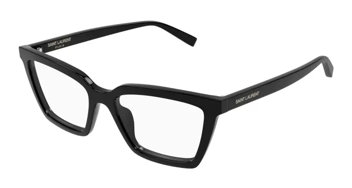 SAINT LAURENT Donna SL 912 001 Montature da vista Acetato Nero Trasparente Cat Eye