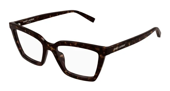 SAINT LAURENT Donna SL 912 002 Montature da vista Acetato Havana Trasparente Cat Eye