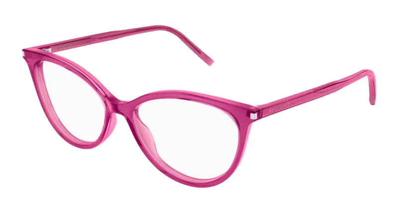 SAINT LAURENT Donna SL 261 010 Montature da vista Acetato Rosa Trasparente Cat Eye