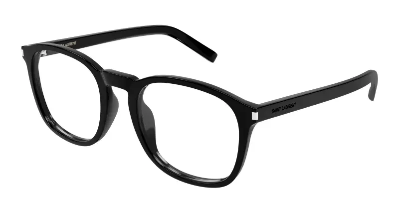 SAINT LAURENT Donna SL 818 OPT 001 Montature da vista Acetato Nero Trasparente Rotonda