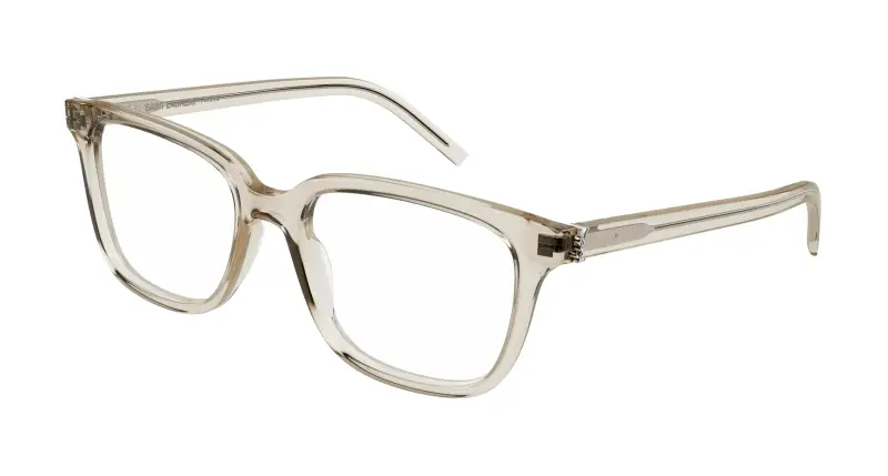 SAINT LAURENT Donna SL M110/F 006 Montature da vista Acetato Beige Squadrata Antiriflesso