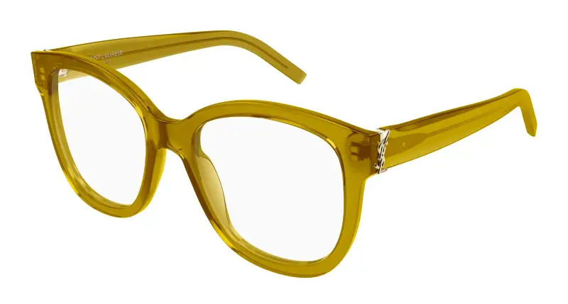 SAINT LAURENT Donna SL M97 007 Montature da vista Acetato Verde Trasparente Squadrata