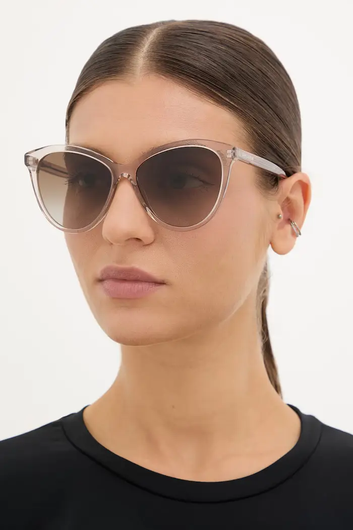 occhiali da sole cat eye da donna Beige