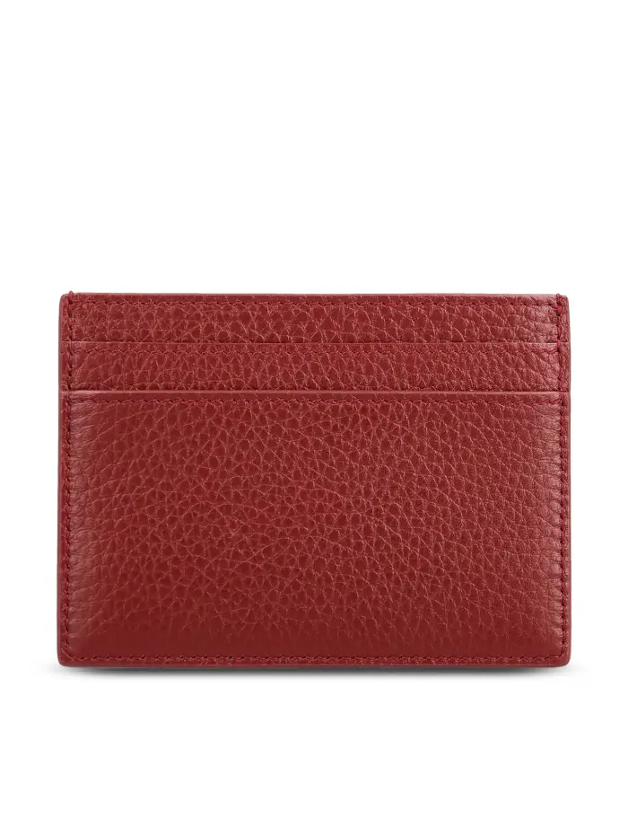 Portacarte realizzato in pelle ROSSO