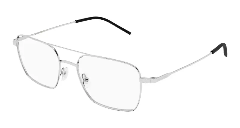 SAINT LAURENT Unisex SL 888 002 Montature da vista Metallo Argento Trasparente Pilot
