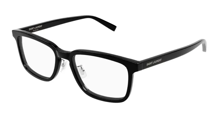 SAINT LAURENT Unisex SL 916/F 001 Montature da vista Acetato Nero Trasparente Squadrata