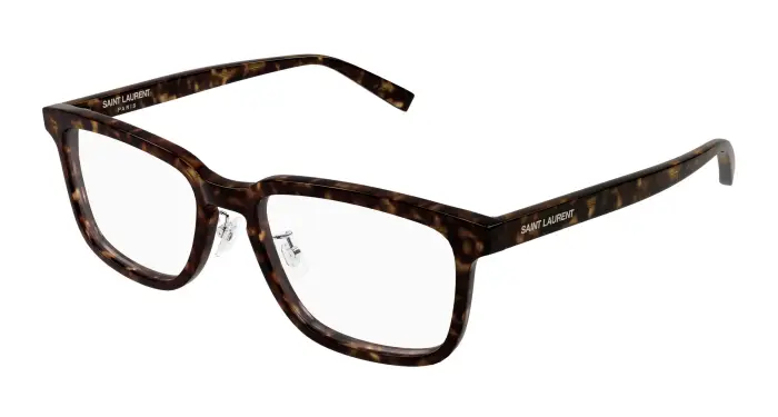 SAINT LAURENT Unisex SL 916/F 002 Montature da vista Acetato Havana Trasparente Squadrata