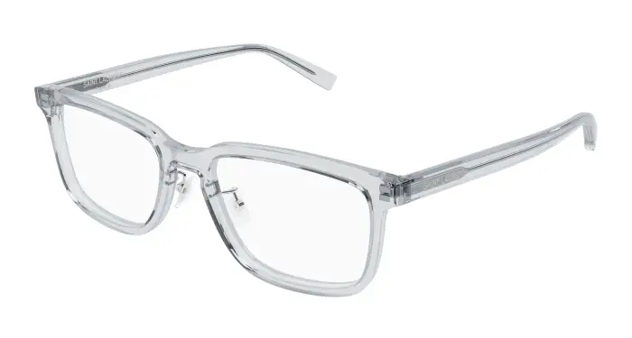 SAINT LAURENT Unisex SL 916/F 003 Montature da vista Acetato Grigio Trasparente Squadrata